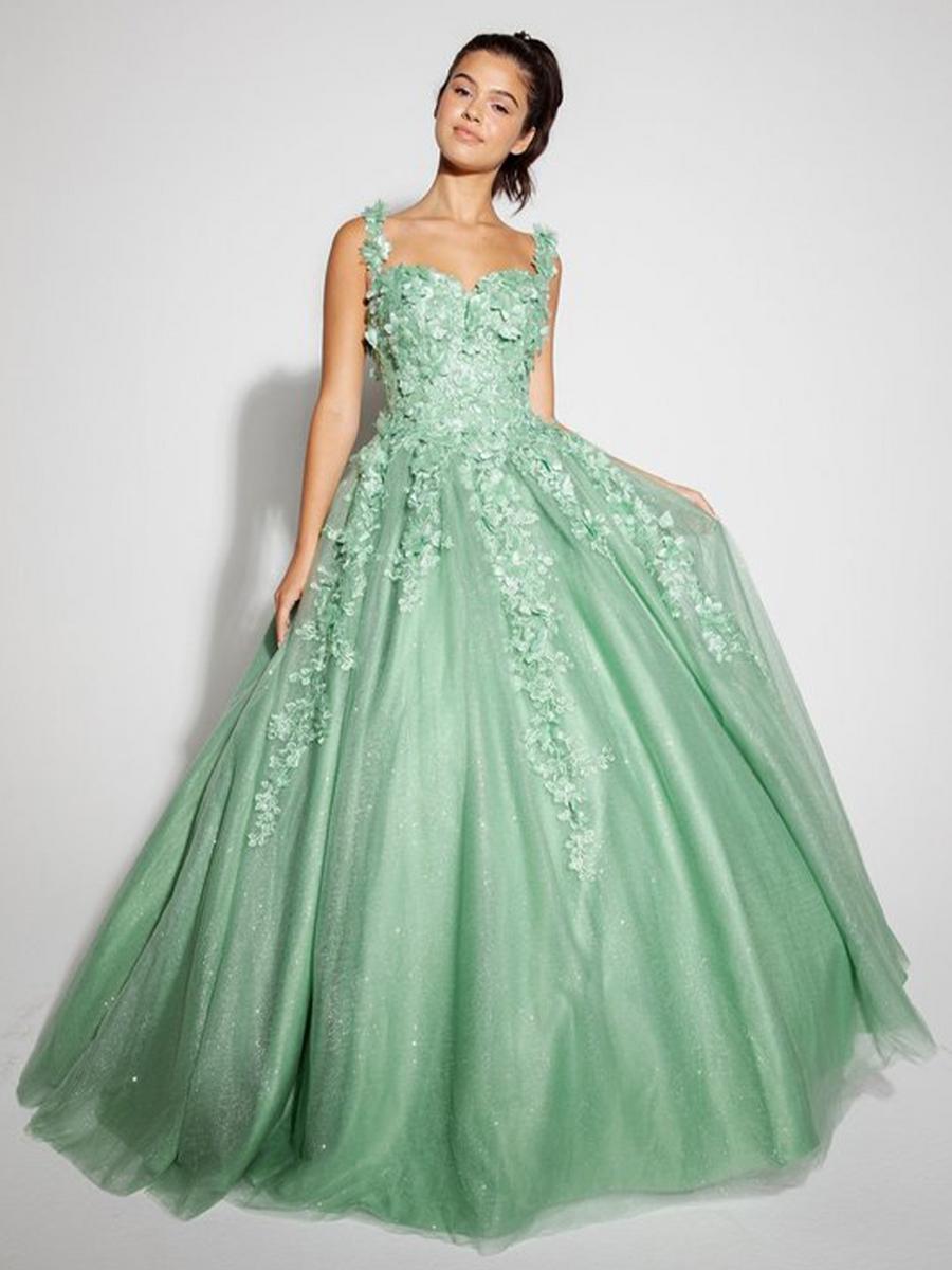 Tulle 3-D Flower Quince Gown