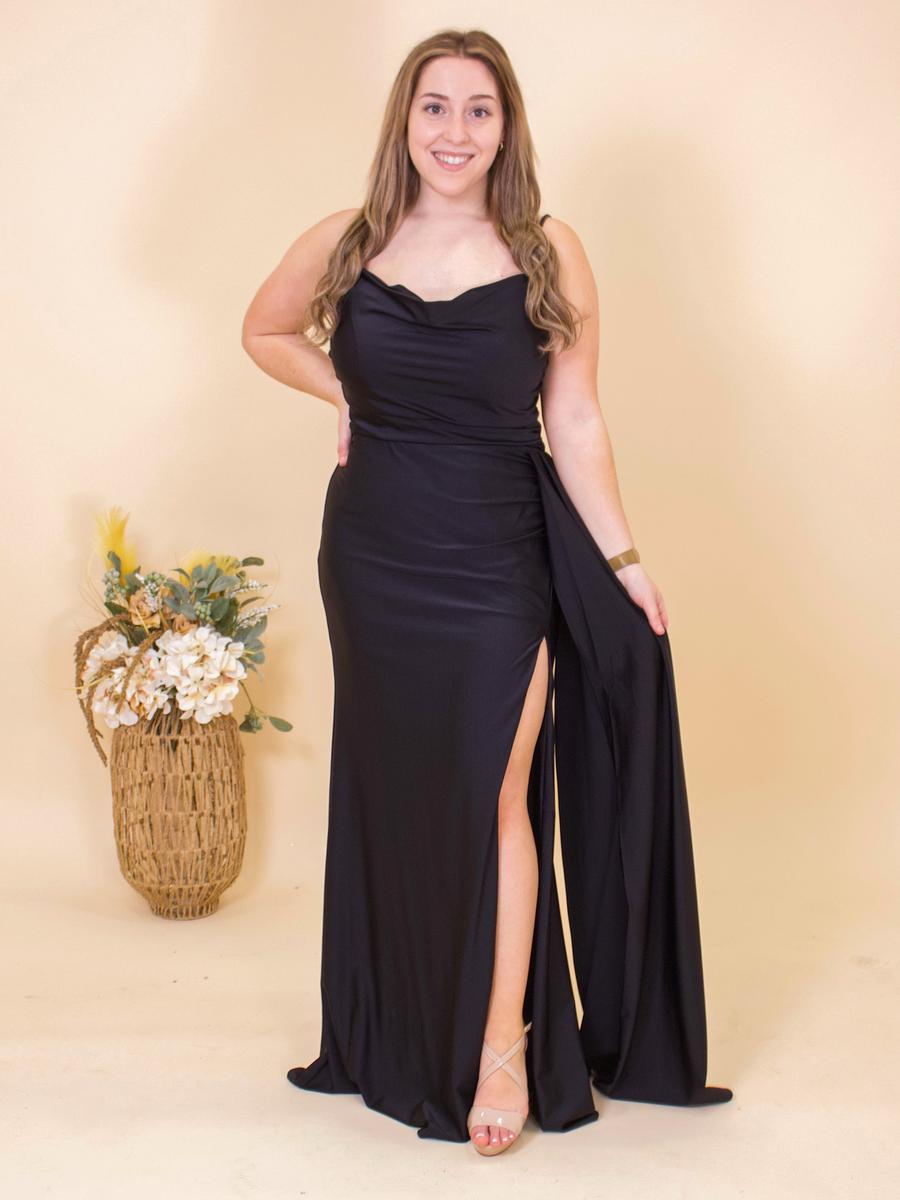CINDY COLLECTION USA - Cowl Neck Stretch Jersey Gown 1765