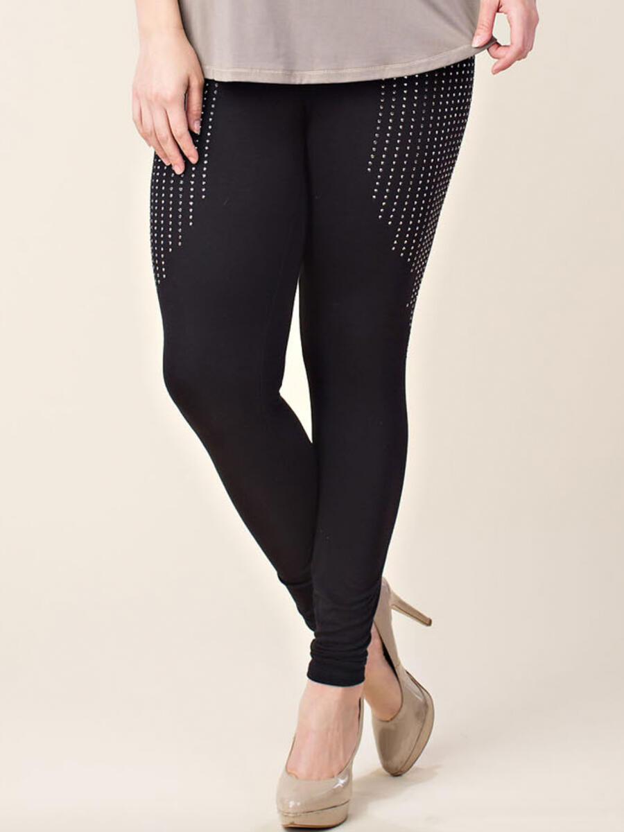 Vocal Apparel - Plus Size Leggings with Stones 15440PX