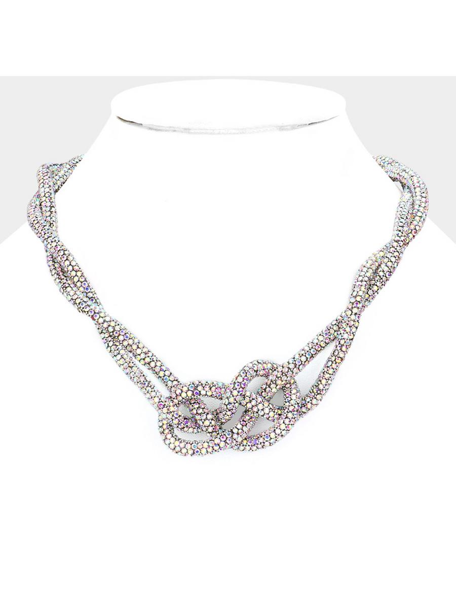 WONA TRADING INC - Bling Braided Front Knot Necklace