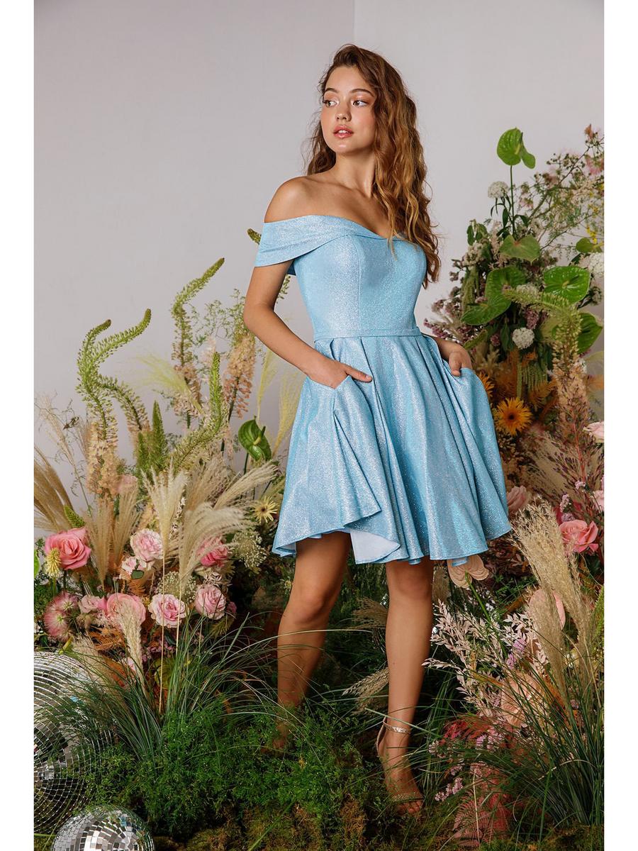 Fashion Eureka - Off The Shoulder Glitter Dress