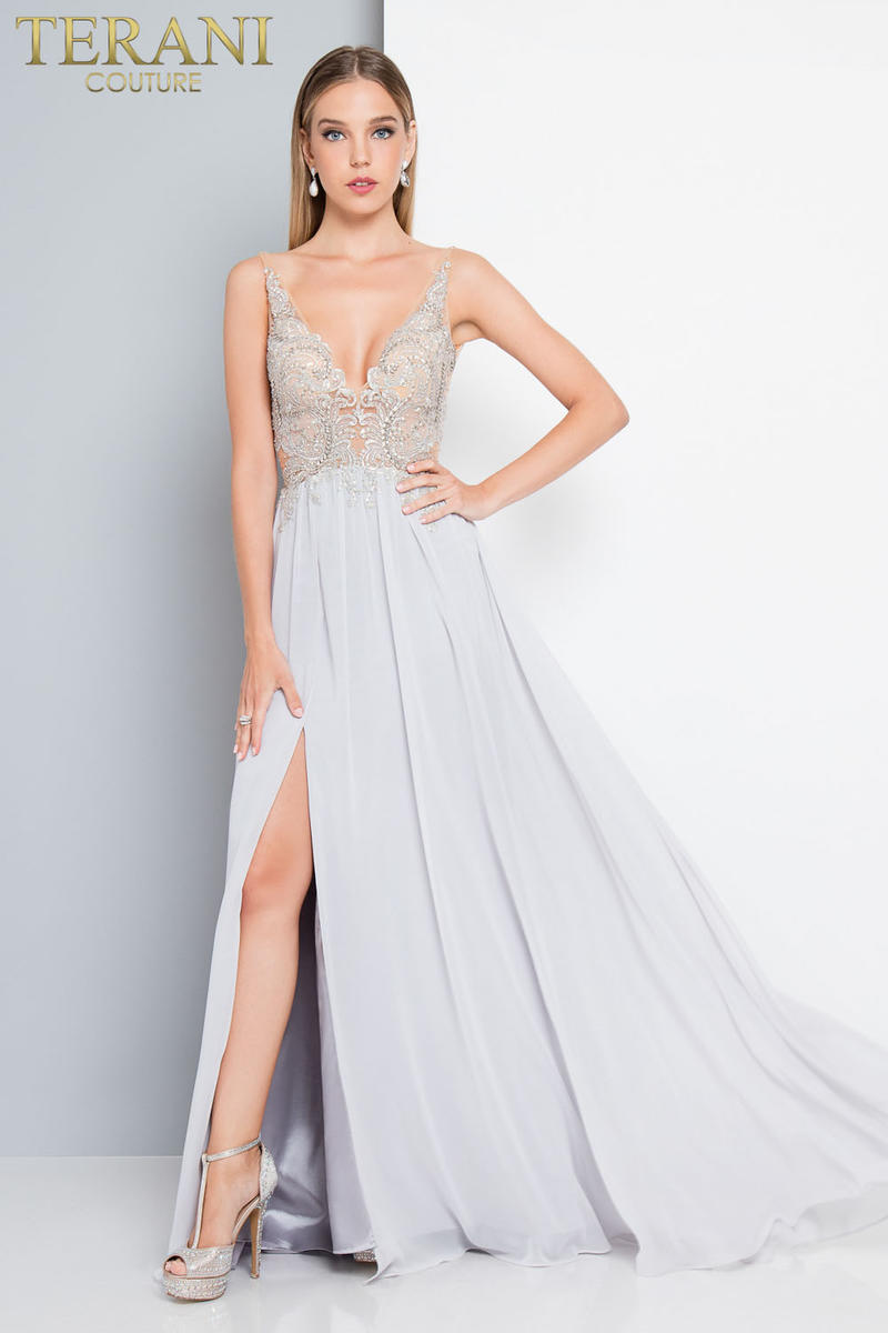 Terani - Chiffon Gown Beaded Embroidered Bodice 1811P5207G