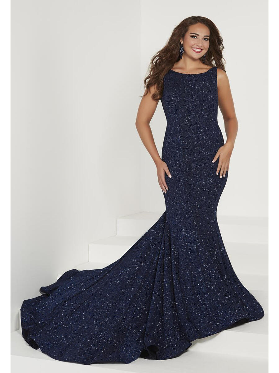 TIFFANY DESIGNS(HOUSE OF WU) - Sparkle Jersey Gown V-Back