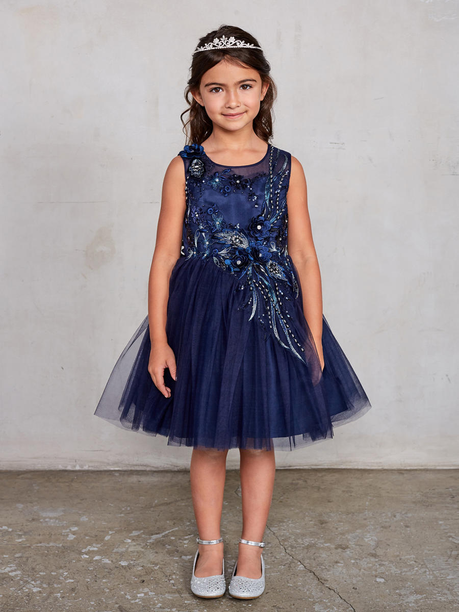 TIP TOP childrens - Mesh Dress Embroidered Bodice 7027B