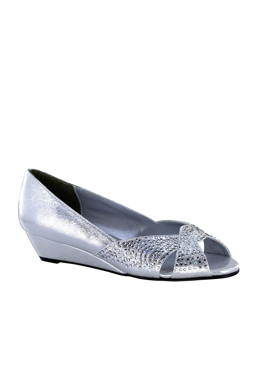 Touch Ups and Dyables - Rhinestone Low Metallic Wedge