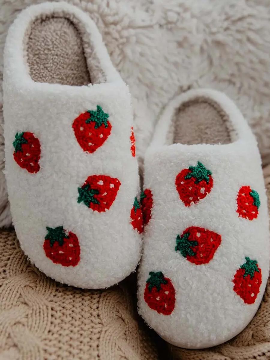 KATYDID COLLECTION - Strawberry Fuzzy Slippers 106STRAWBER