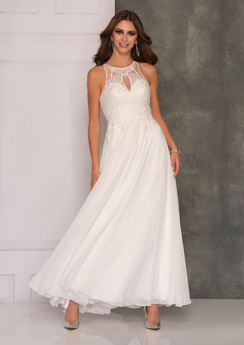 Dave and Johnny - High Neck Chiffon Bridal Gown A10549