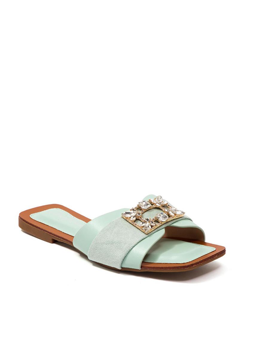 Lady Couture - One Band Flat Rhinestoe Square Buckle
