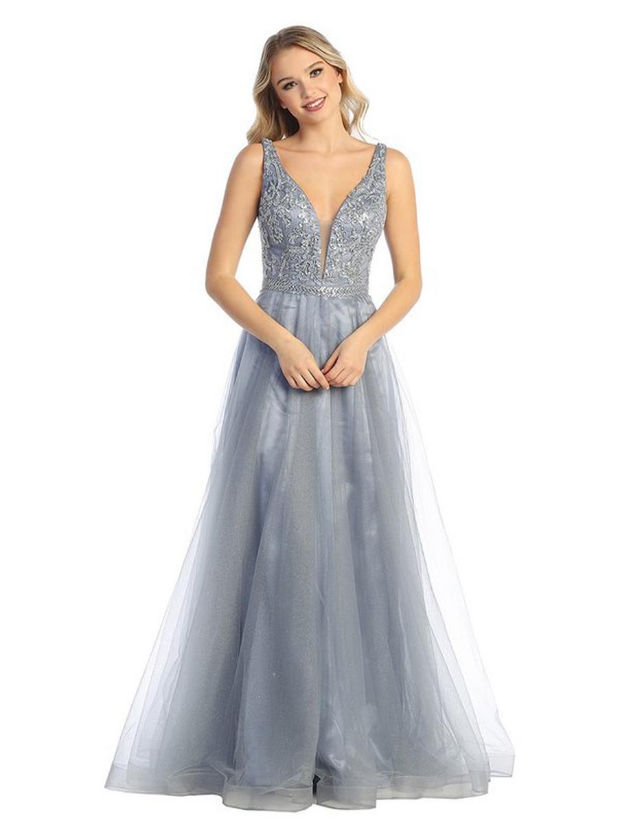 CINDY COLLECTION USA - Tulle Gown Beaded Bodice