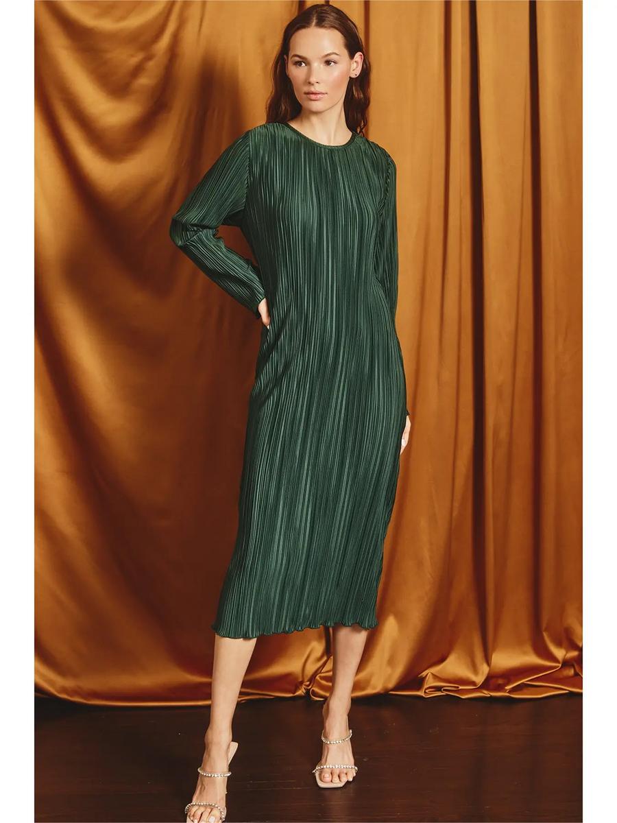 Dress Forum - Micro Pleated Long Sleeve Dress FD10715
