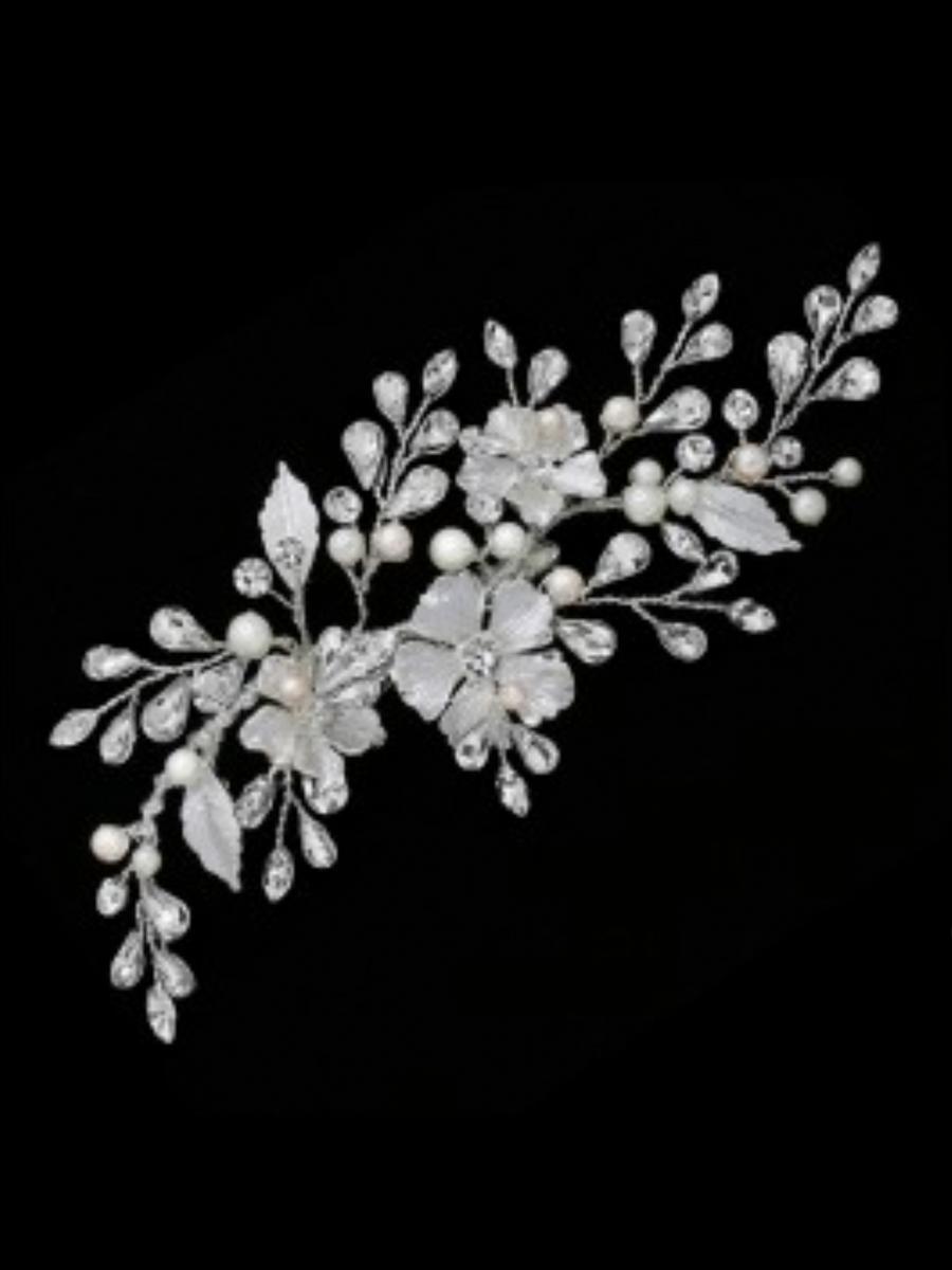 DS BRIDAL    DAE SUNG . - Crystal With Flower Hair Pin R5-7248