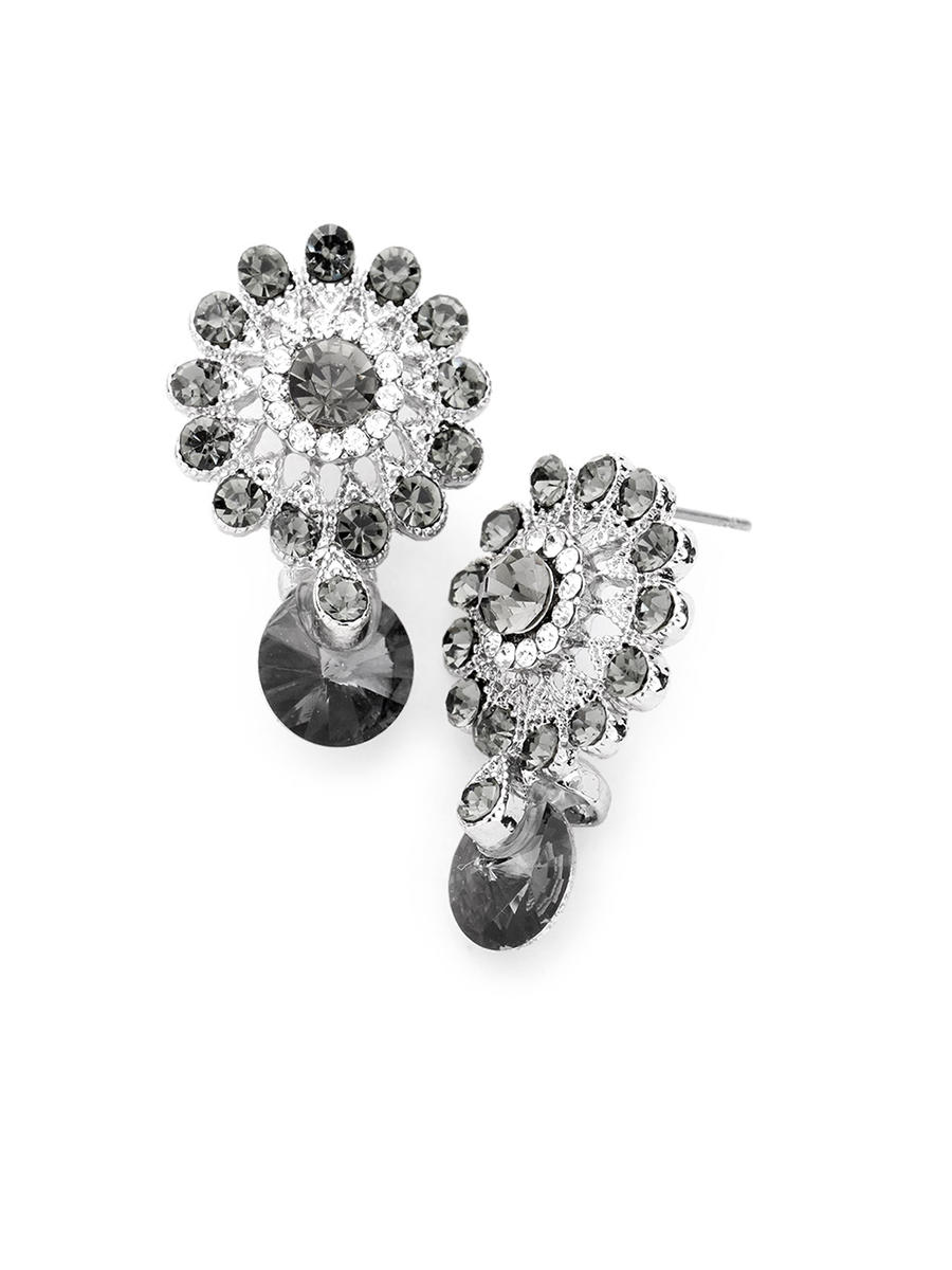 WONA TRADING INC - Rhinestone Crystal Floral Evening Earrings EVE1517