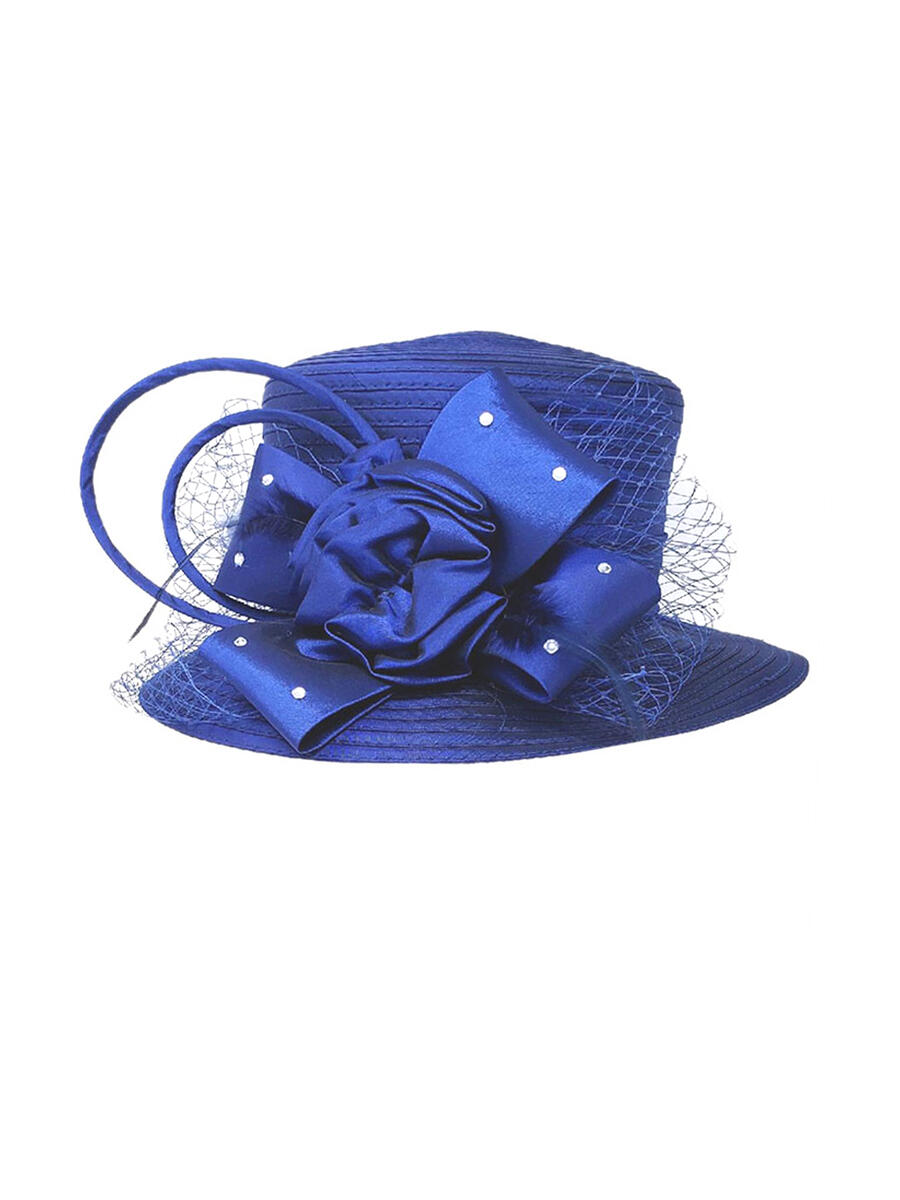 WONA TRADING INC - Studded Bow Flower Mesh Dressy Hat H18