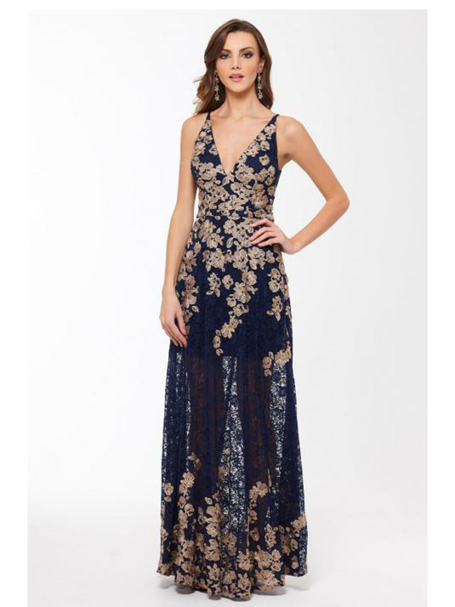 xscape floral gown