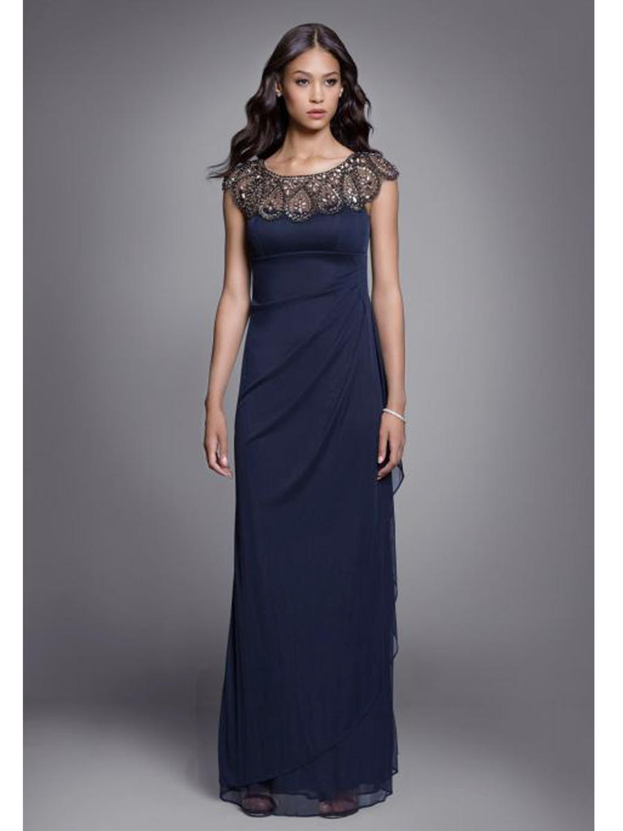 Xscape Evenings Petite Embellished Illusion-Top Gown - ShopStyle
