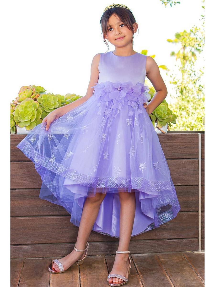 Cinderella Couture - Satin Bodice Flower Belt Dress 9135