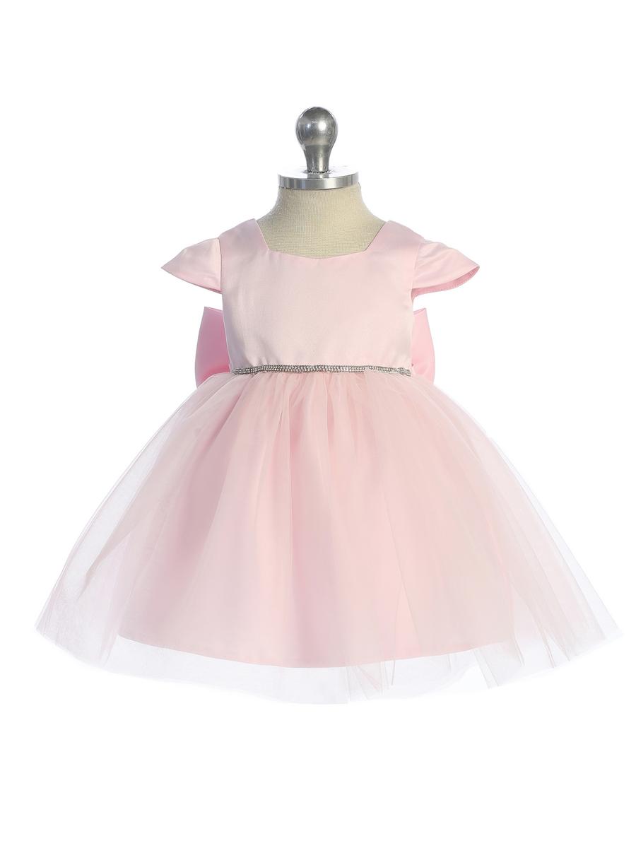 TIP TOP childrens - Square Neck Cap Sleeve Dress with Beaded Belt 5852