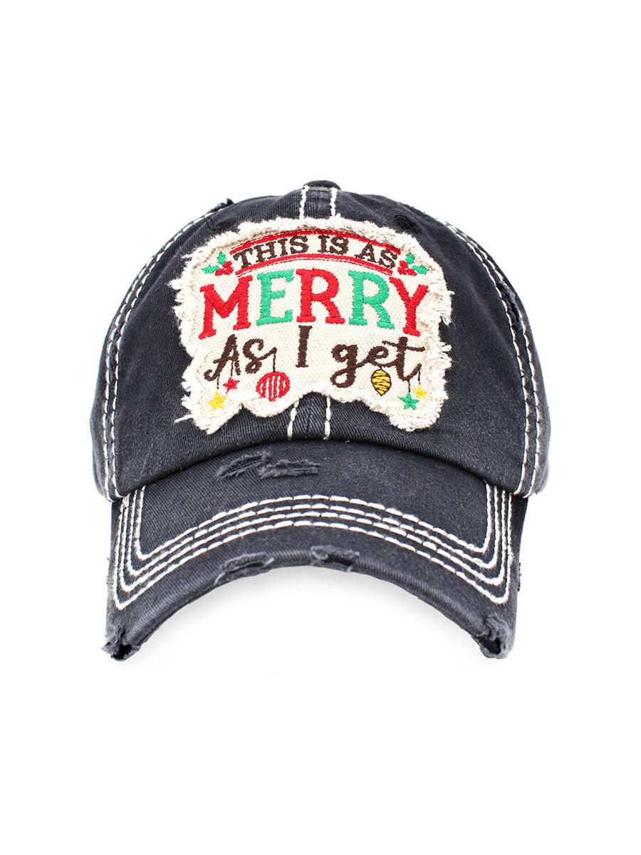 WONA TRADING INC - THIS IS AS MERRY AS I get Vintage Baseball Cap H1399
