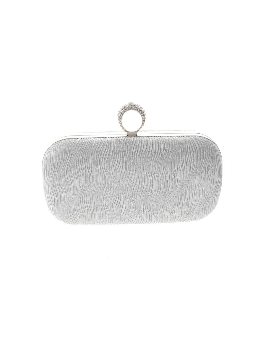UR ETERNITY BAGS - Glitter Fabric Clutch Evening Bag Ring