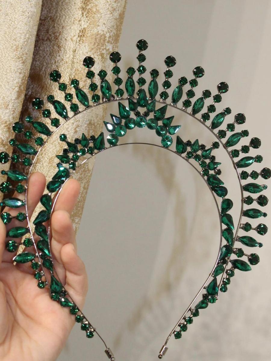 Nehir Bridal Accessories - Double Layered Rhinestone Tiara SHOWY