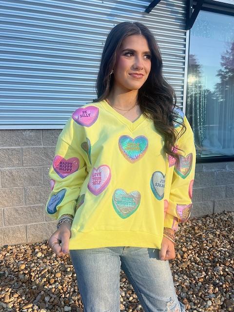 Sweethearts Sweatshirt Positive Candy Hearts