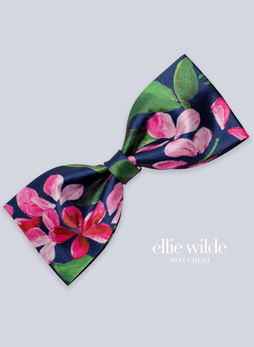 Ellie Wilde Signature Print Bow Tie EW11802B - Navy/Multi