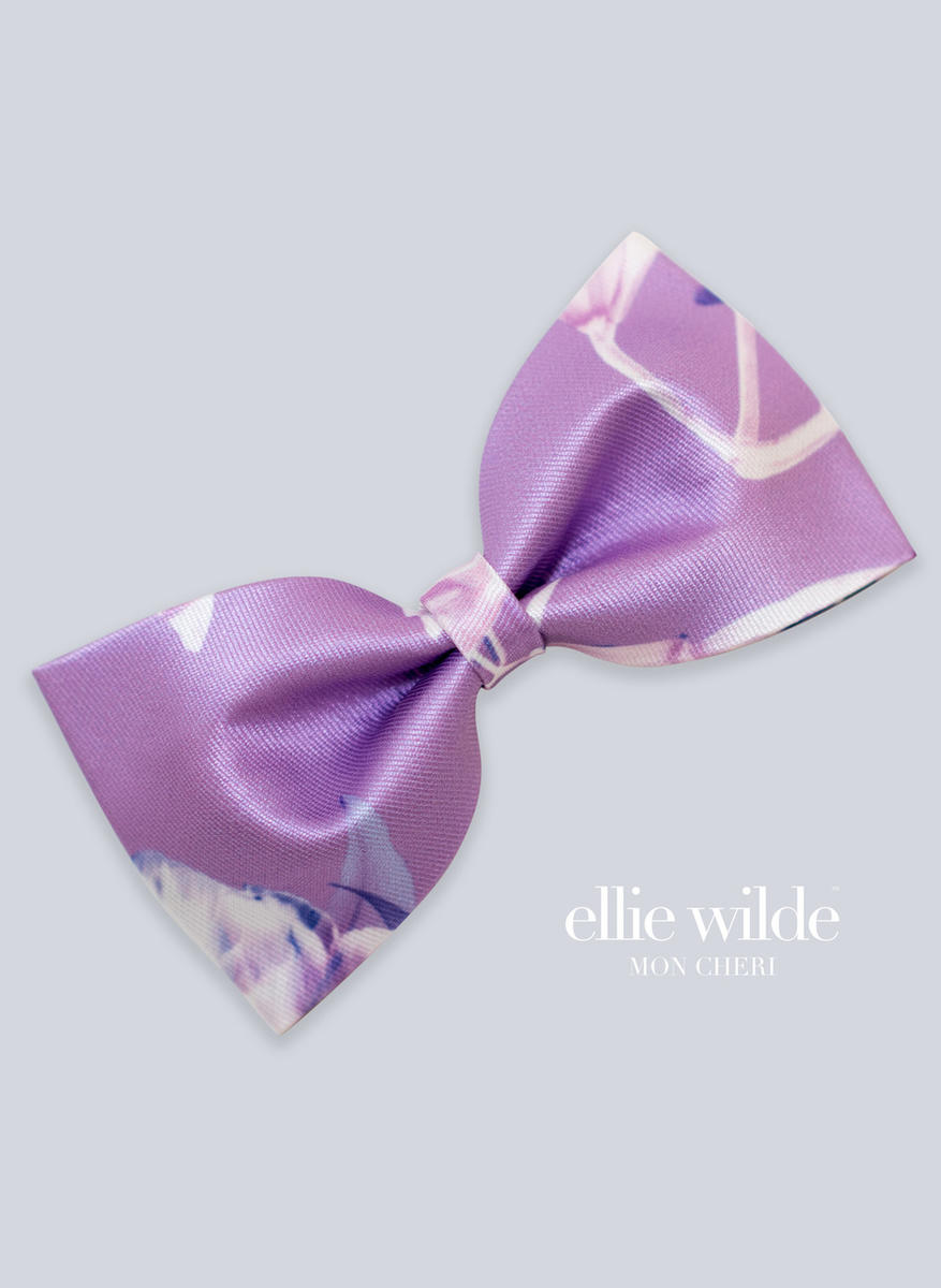 Ellie Wilde Signature Print Bow Tie EW11803B - Lavender/Multi