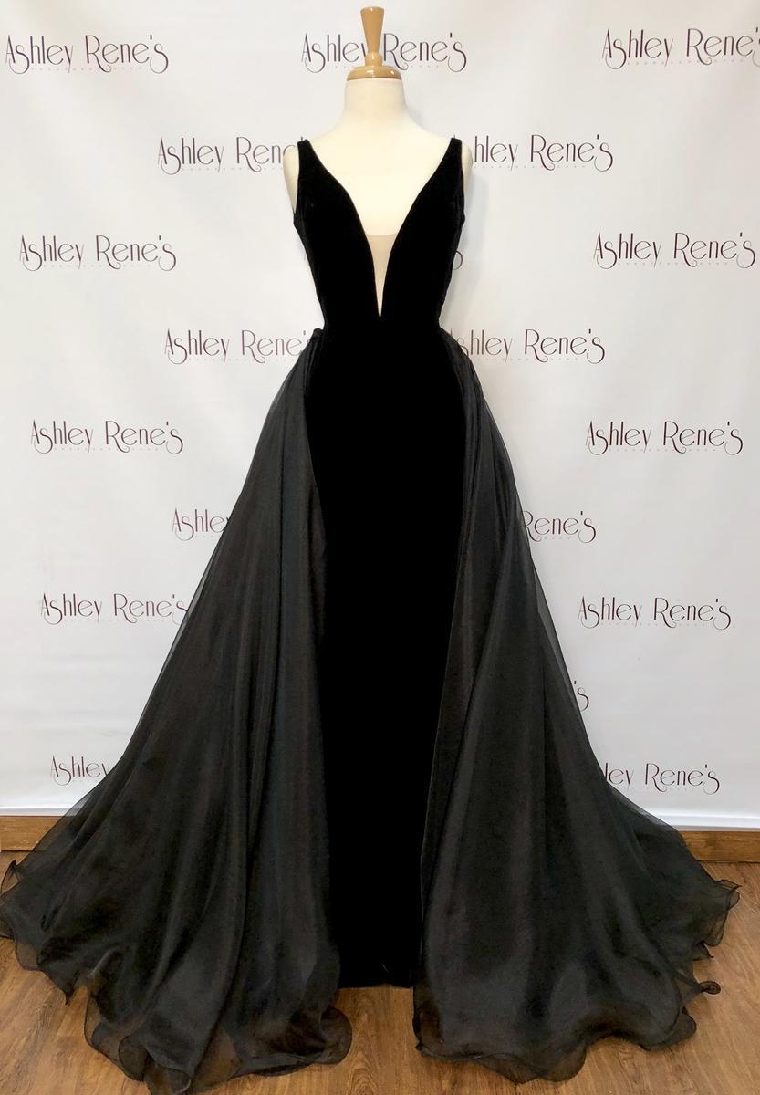 sherri hill black velvet dress