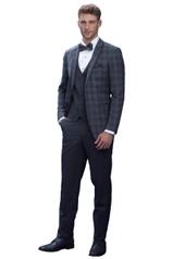 Image of RENTAL Sterling - Grey Plaid Tuxedo