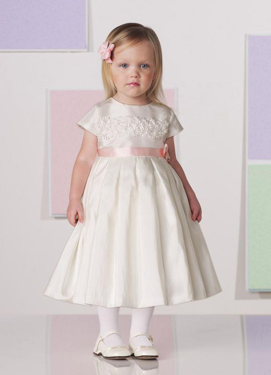 Pink Ribbon Waistband Baby Dress 111386B