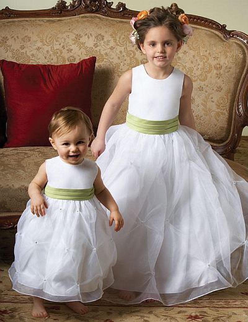 White Organza / Pansy Sash Baby Dress